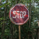 old worn stop sign